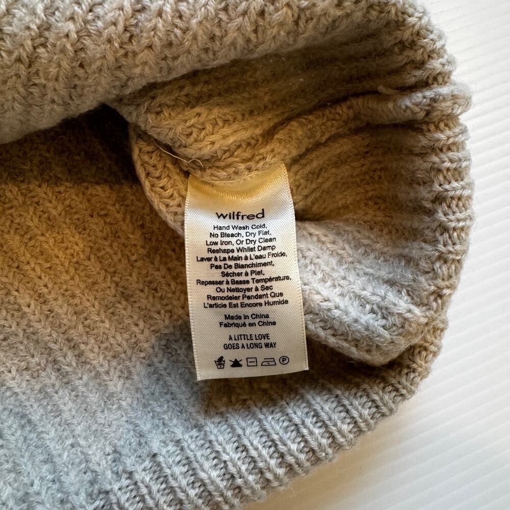 Wilfred Aritzia Montpellier 100% Merino Wool Chunky Turtleneck Sweater Oatmeal S - Picture 11 of 16